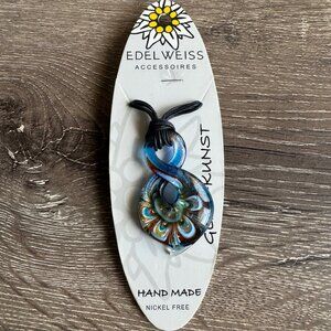 EDELWEISS Glass Pendant Necklace.